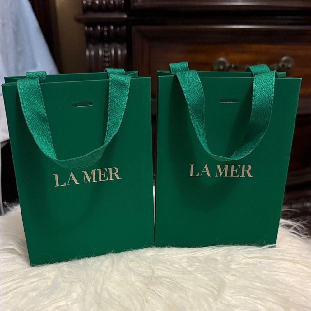 La Mer Emerald Green Shopping Bag, 15cm Tall